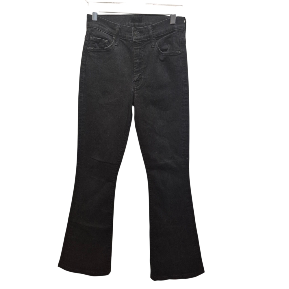 MOTHER Black Flare Wide Leg Jeans
